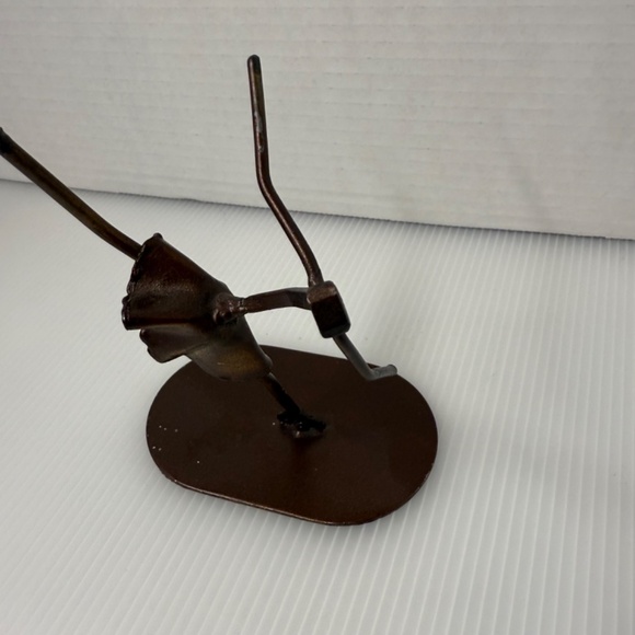 Handmade Welded Metal Figure Skater Sculpture Folk Art 6” Unique - Picture 7 of 8
